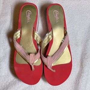 Candie's Platform flip flops Sz 9